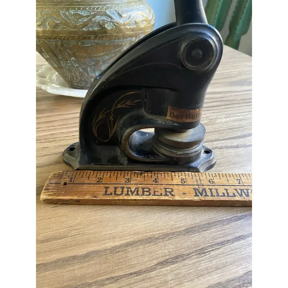 Antique Cast Iron Seal Embosser Bartlett Investment Co Antique Stamp Seal